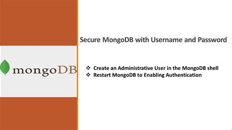 How to secure MongoDB with username and password