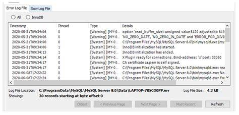 How to see log files in MySQL