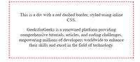 How to set a border for an HTML div tag