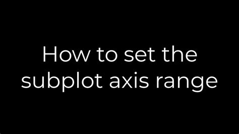How to set the subplot axis range