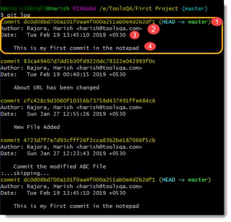 How to show the first commit by git log