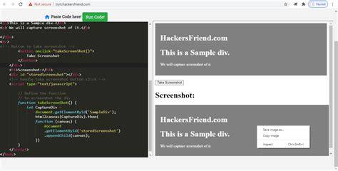 How to take screenshot of a div with JavaScript