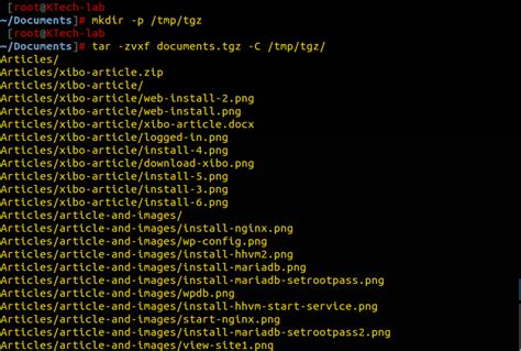 How to uncompress a targz in another directory