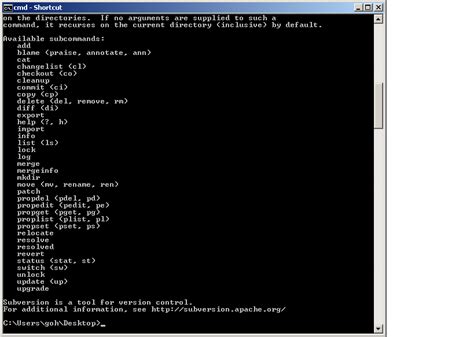 How to use TortoiseSVN via command line