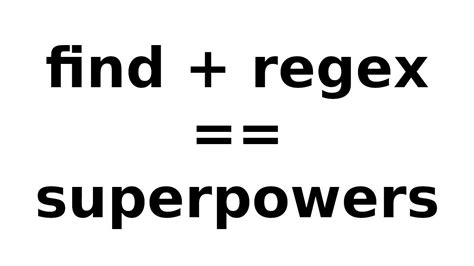 How to use regex with find command