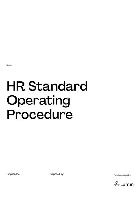 Hr Standard Operating Procedure Template