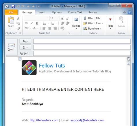 Html Email Template Outlook