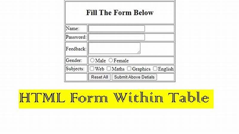 Html Form With Table