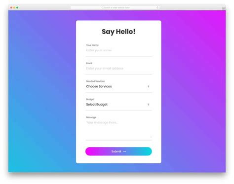 Html Forms Templates