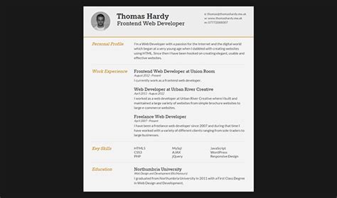 Html Resume Template