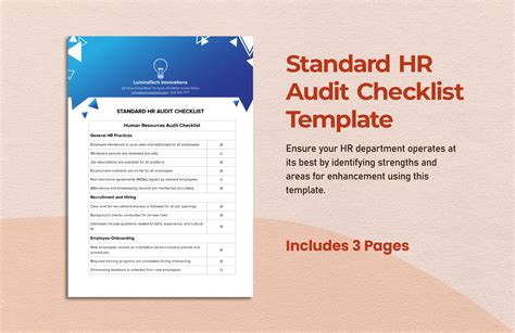 Human Resources Audit Checklist Template
