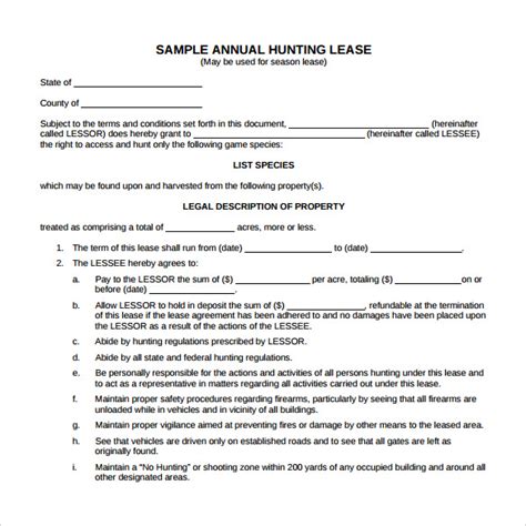 Hunting Lease Template