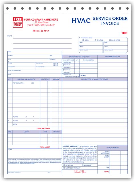 Hvac Invoice Templates