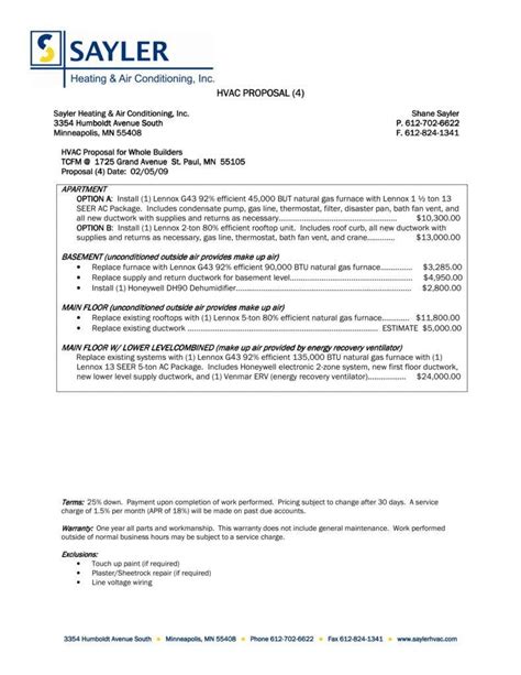 Hvac Rfp Template