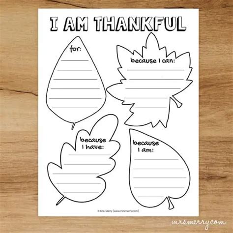 I Am Thankful For Printables