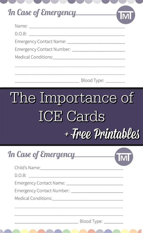 Ice Card Printable