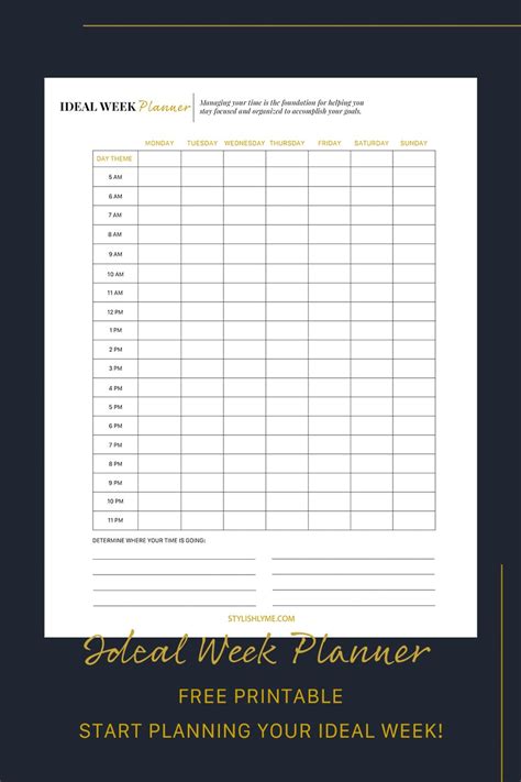 Ideal Week Template