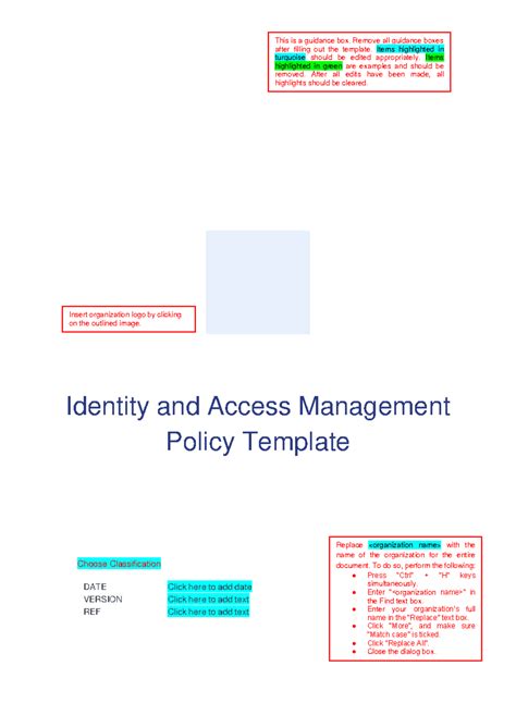 Identity And Access Management Policy Template