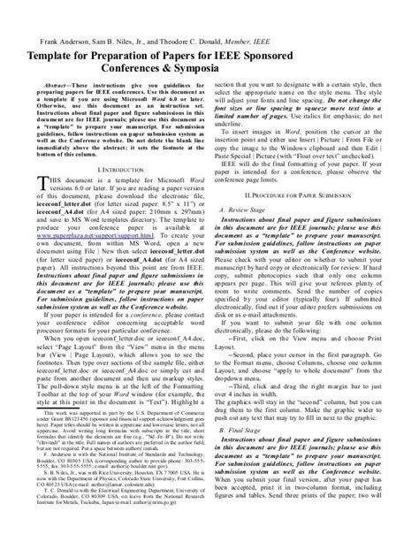 Ieee Conference Word Template