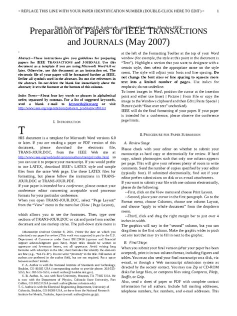 Ieee Journal Template