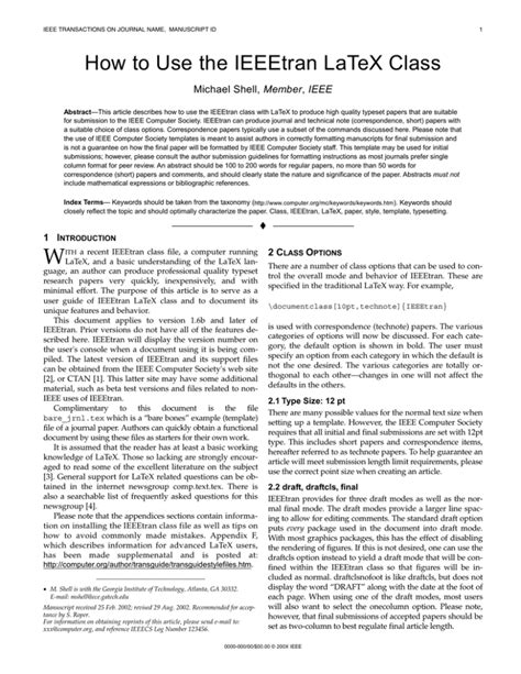 Ieee Template For Latex