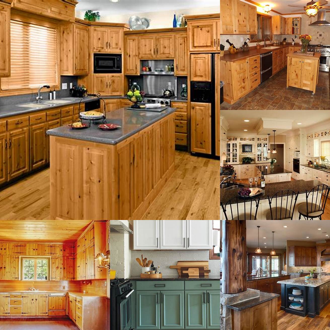 If youre not ready to commit to an entire kitchen full of pine cabinets consider using them as an accent on an island or feature wall