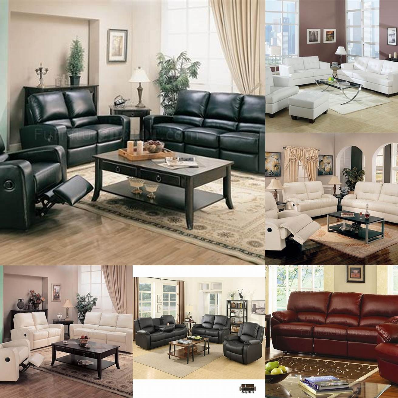 Image 1 A bonded leather sofa in a living room setting