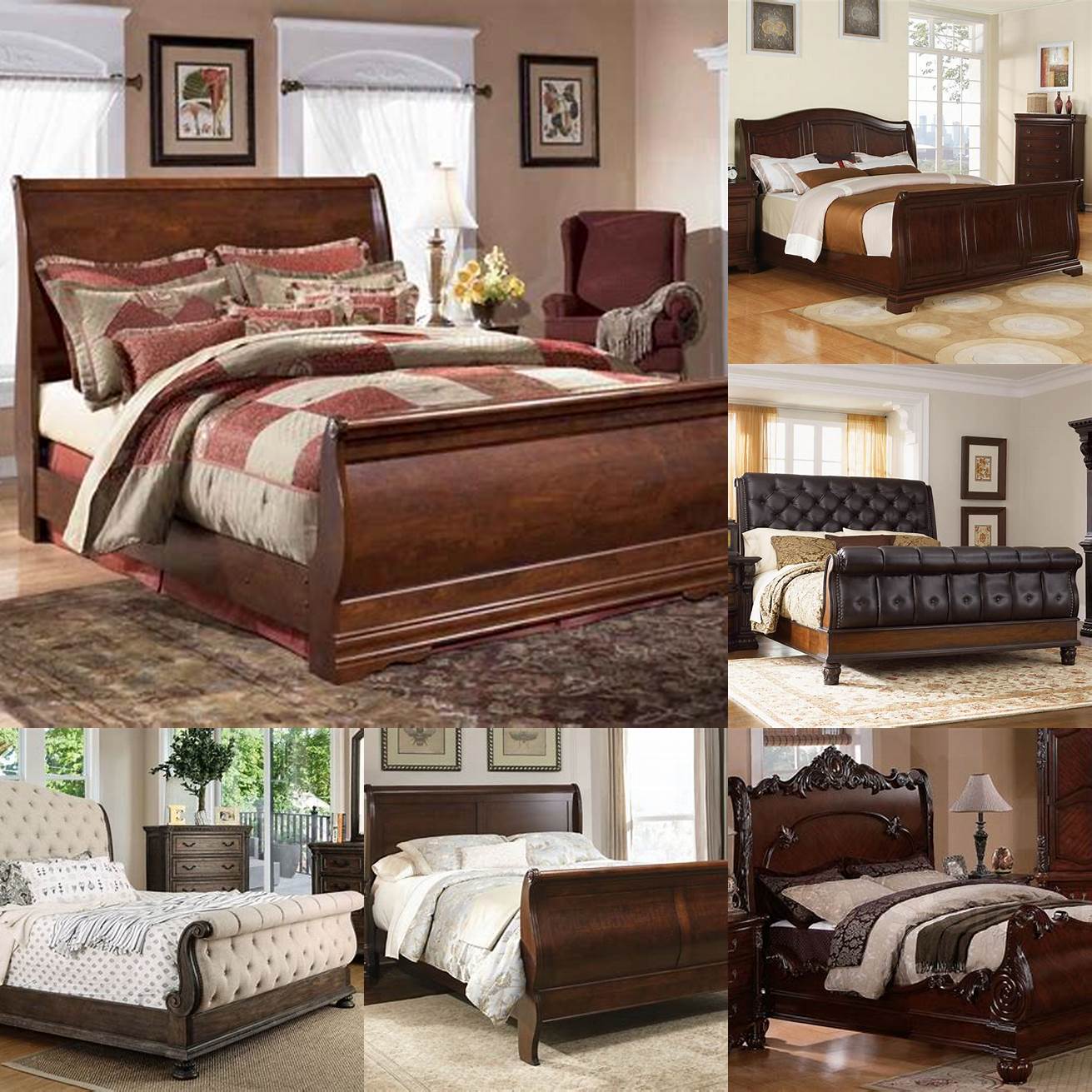 Image 3 A Sleigh Bed Queen with decorative pillows