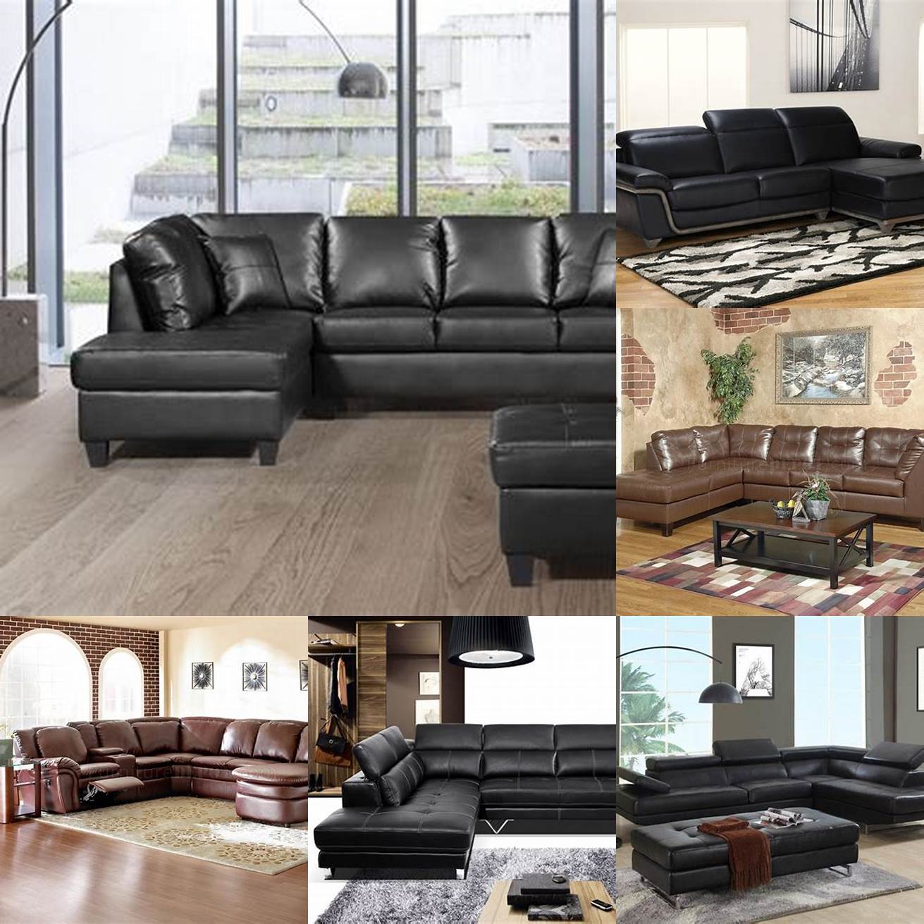 Image 4 A bonded leather sectional sofa