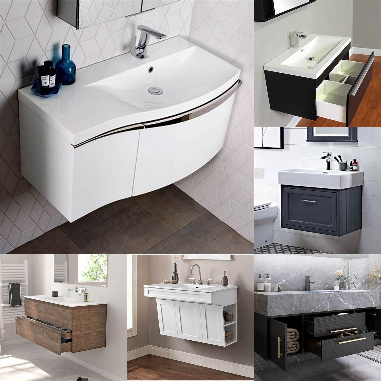 Image 4 A space-saving wall mounted vanity with a narrow rectangular shape