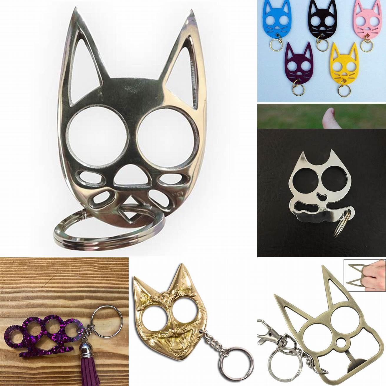 Image 4 Cat Brass Knuckles Keychain as a Gift