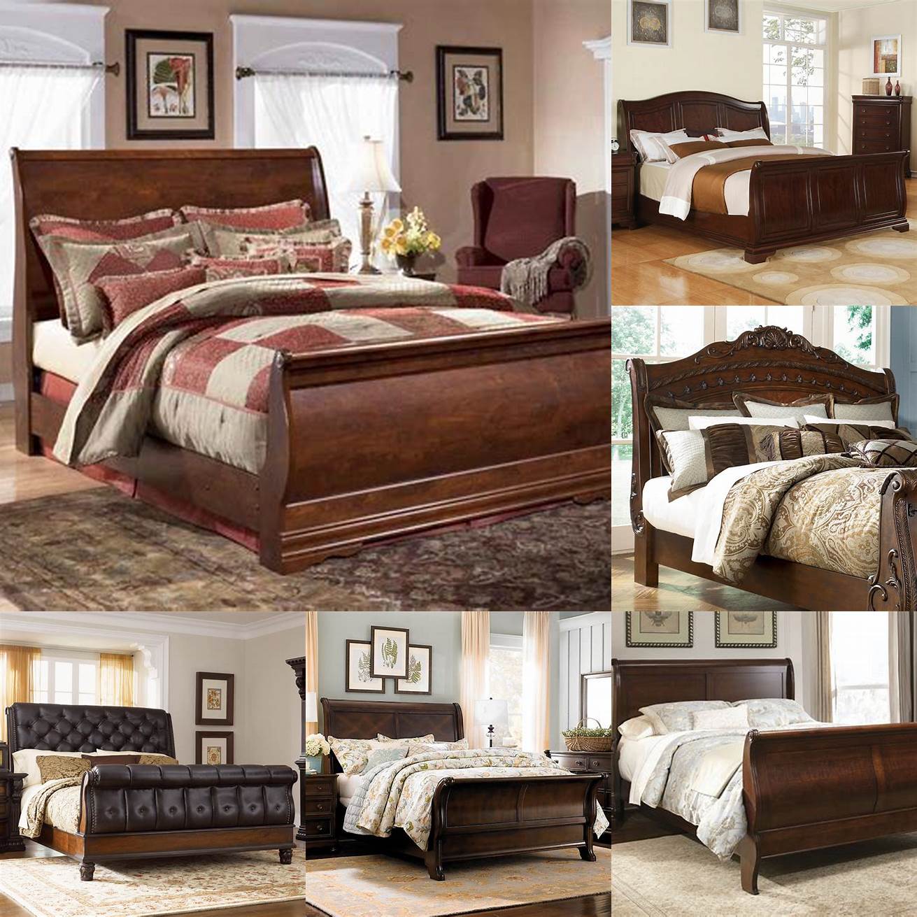 Image 6 A Sleigh Bed Queen with a statement wall