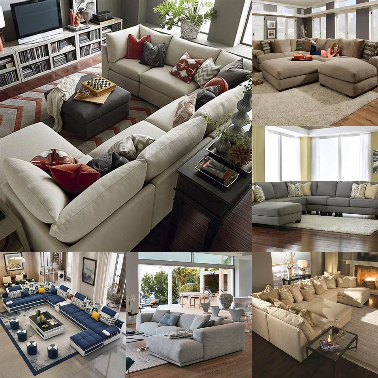 Image 6 A comfortable and casual modern sectional sofa in a family room