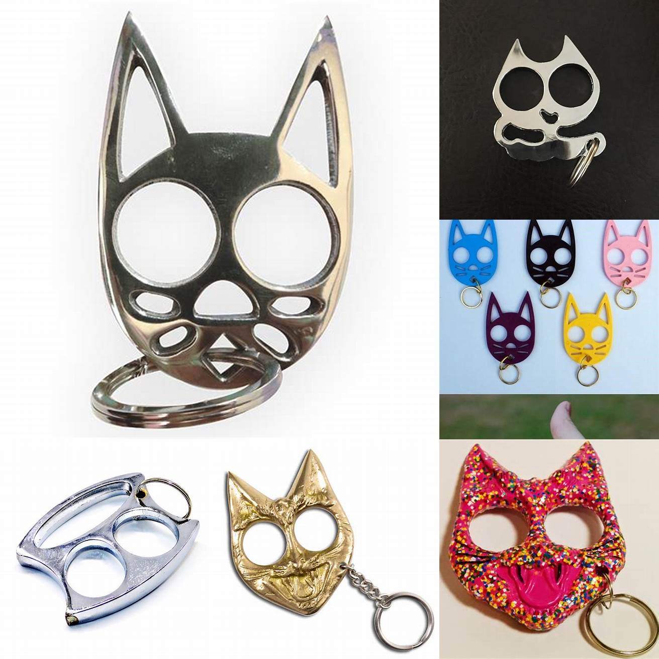 Image 6 Cat Brass Knuckles Keychain Collection