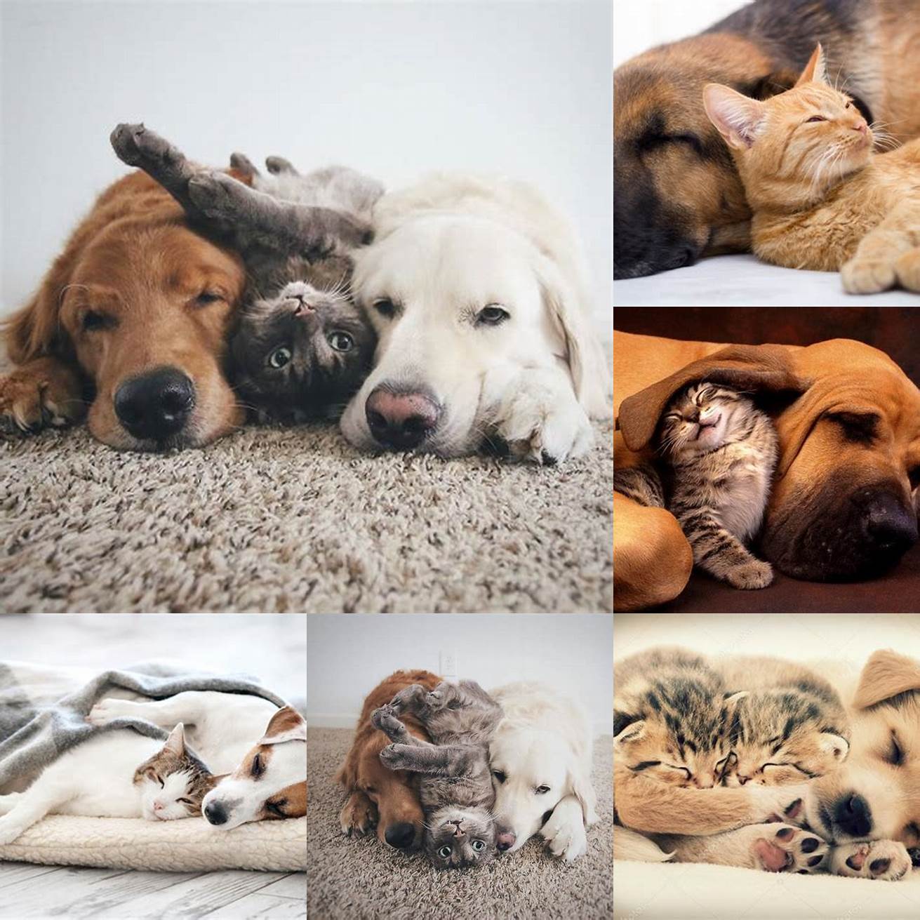 Image Idea 2 A Dog and a Cat Sleeping Together