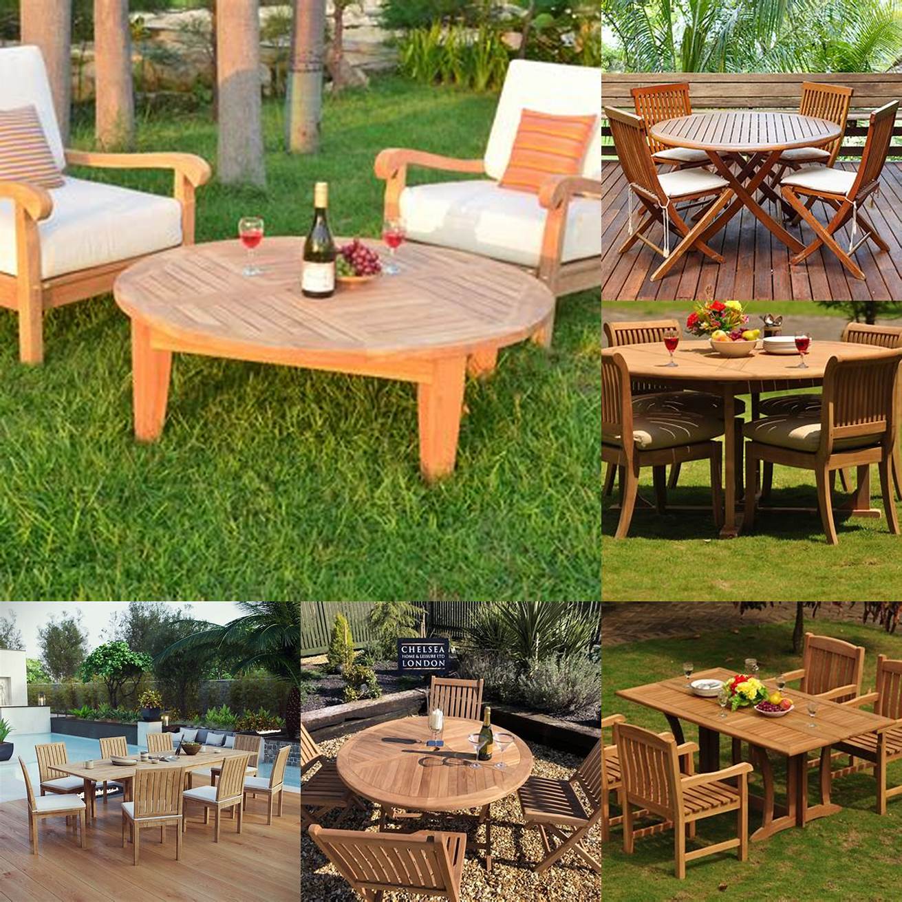 Image of Teak Furniture in Different Spaces