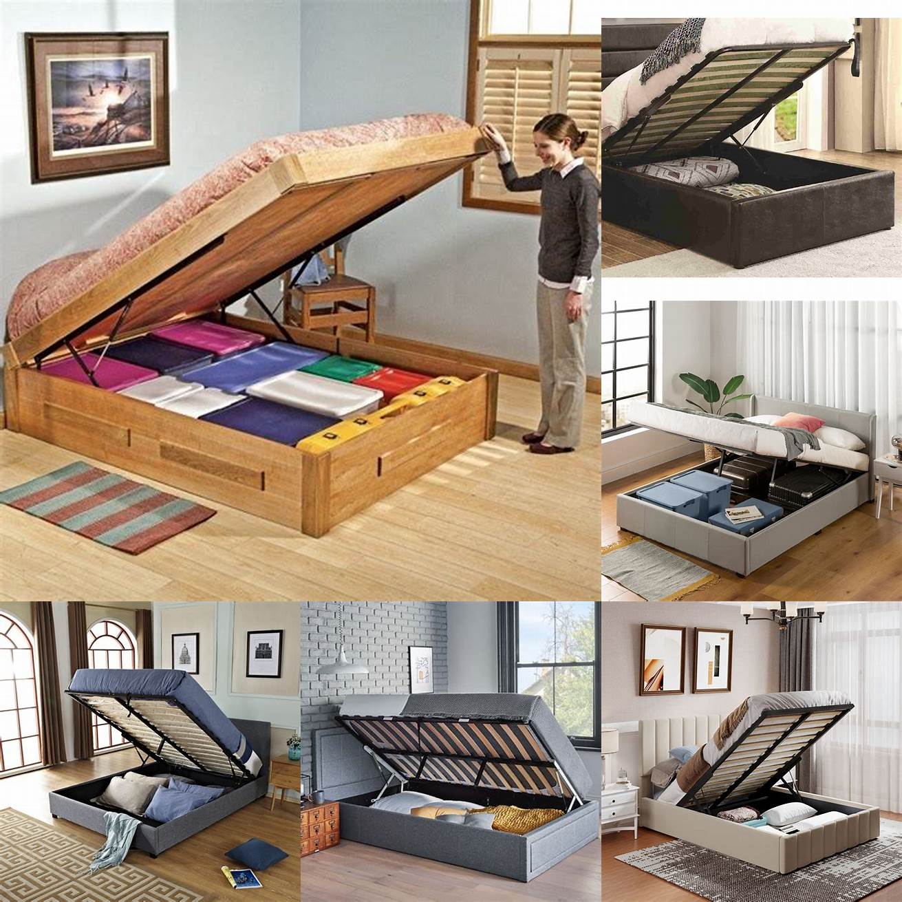 Image of a Storage Bed with Lift-Up Mechanism