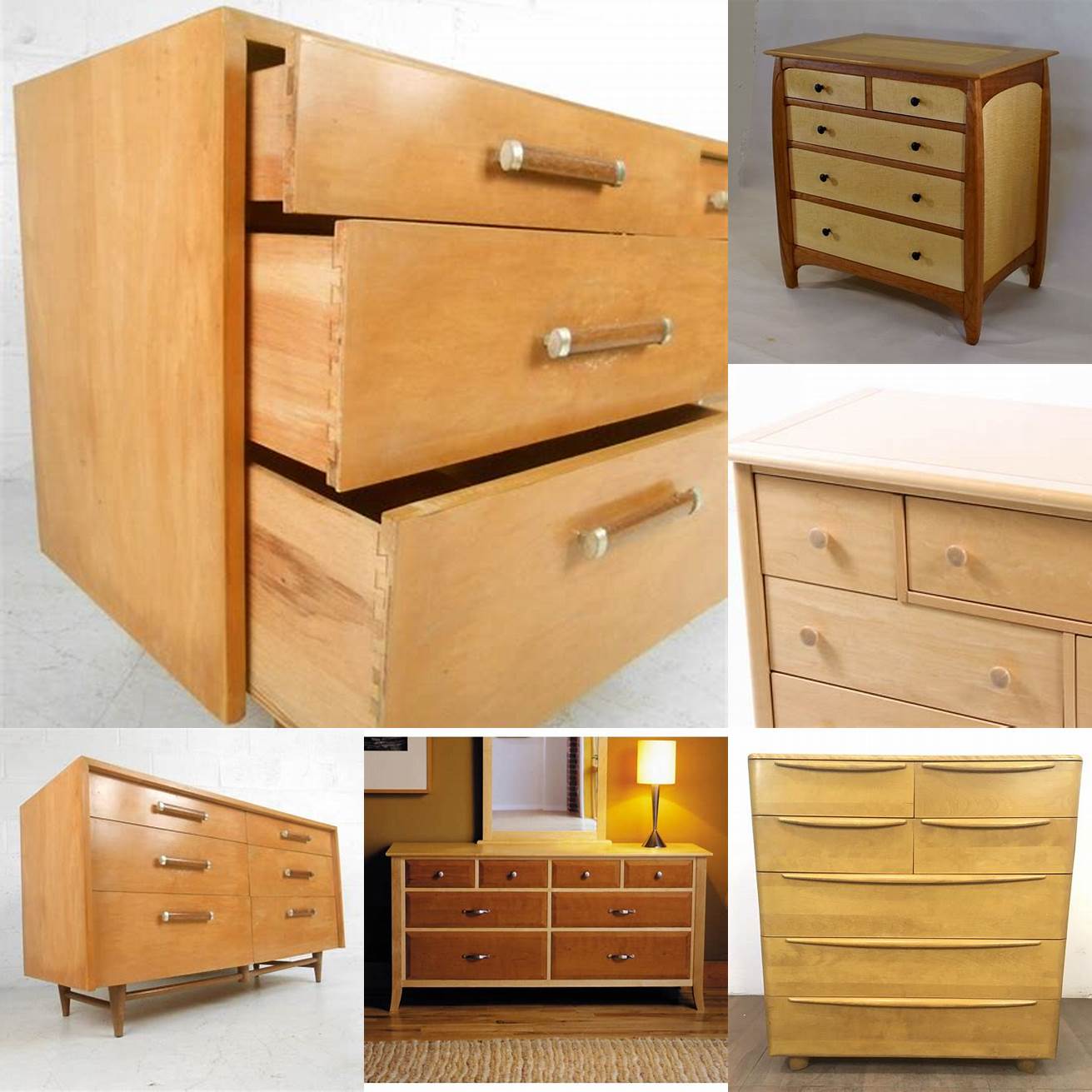 Image of a contemporary maple dresser with clean lines