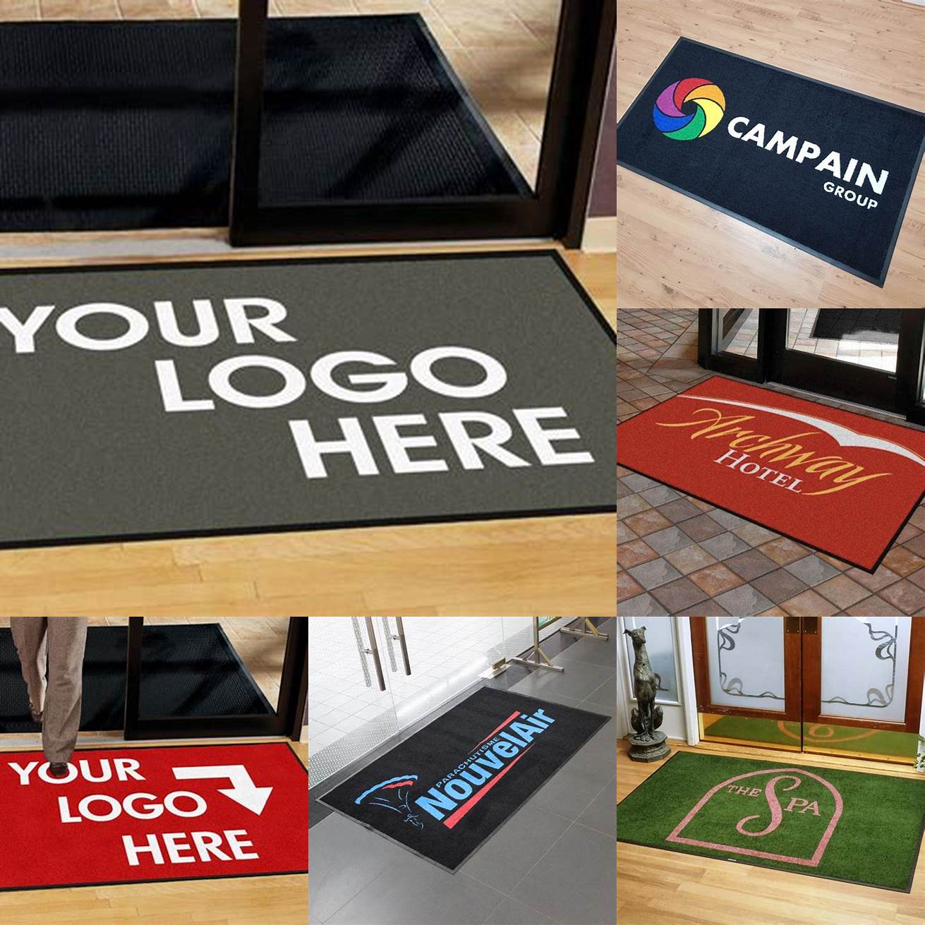 Image of a customized Wellness Mat with a company logo