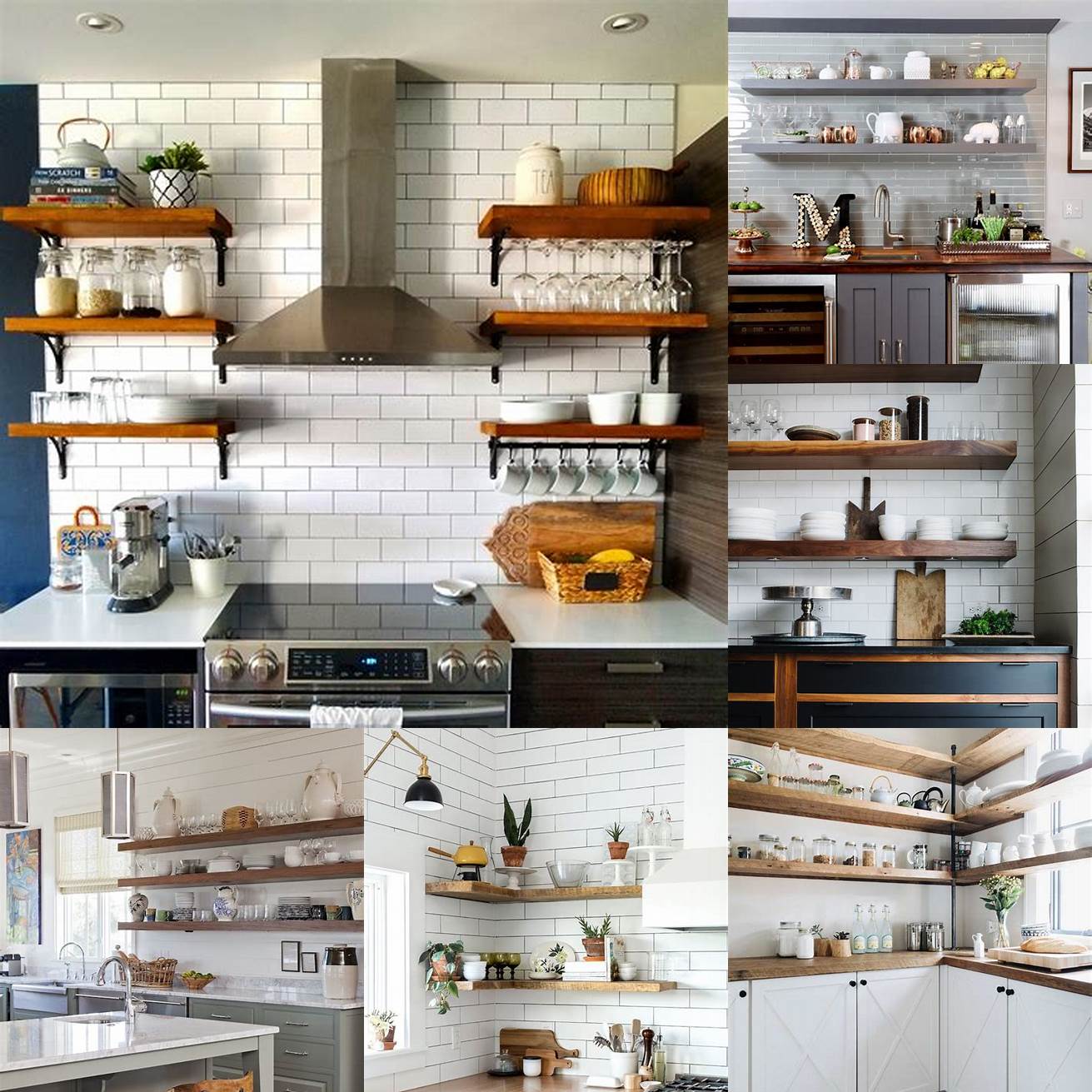 Image of a kitchen with open shelving
