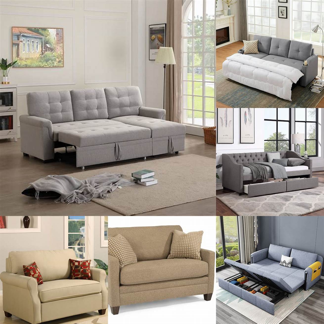 Image of a twin sleeper sofa with storage