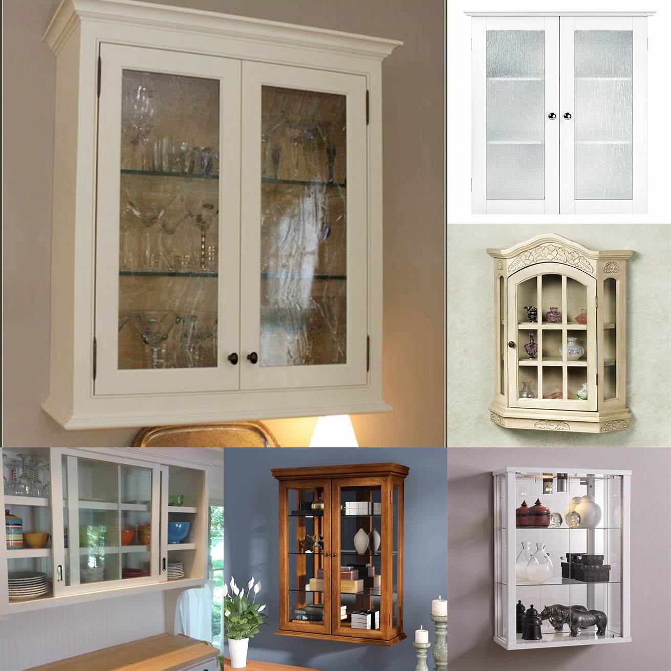 Image of a wall cabinet with glass doors