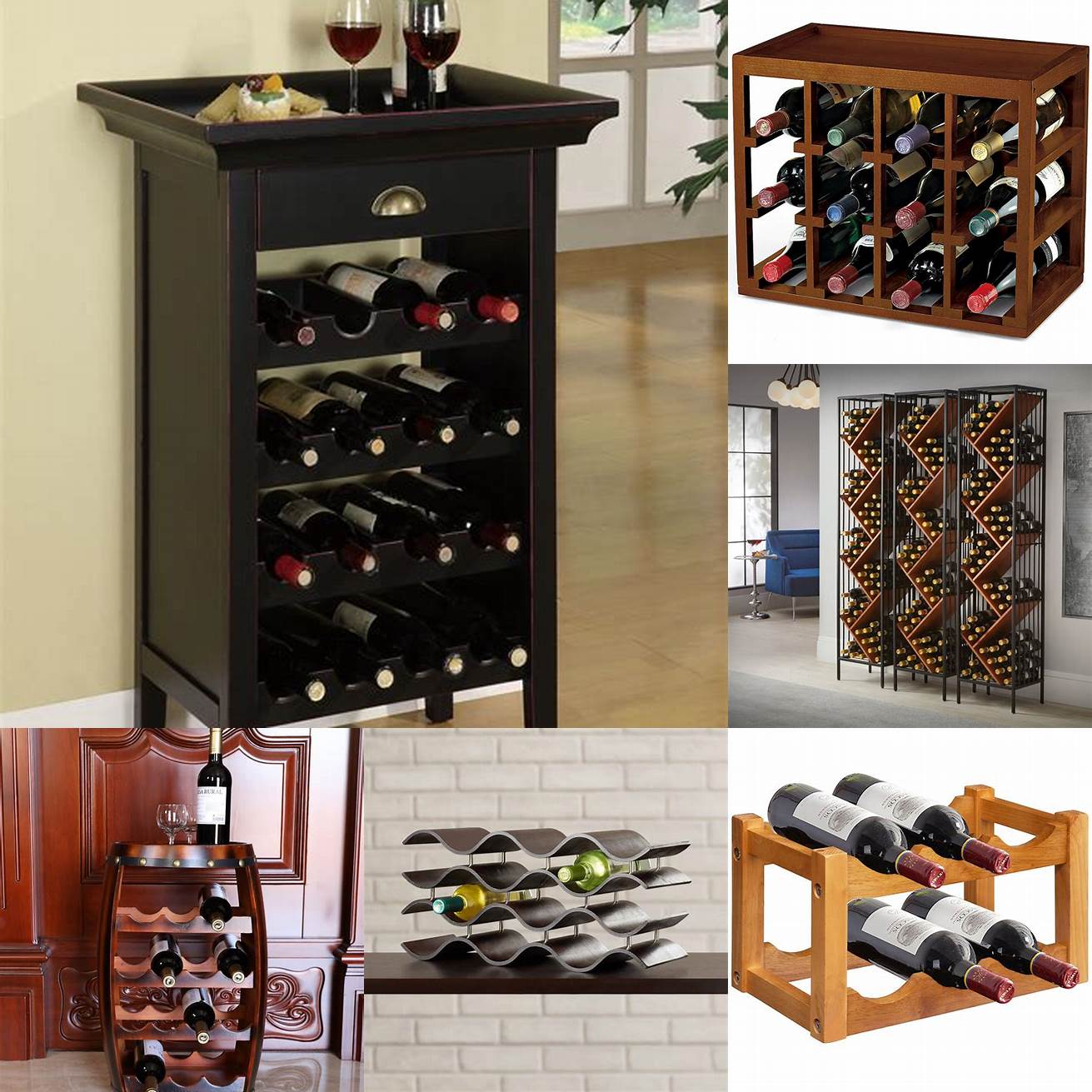 Image of a wine cabinet with adjustable racks