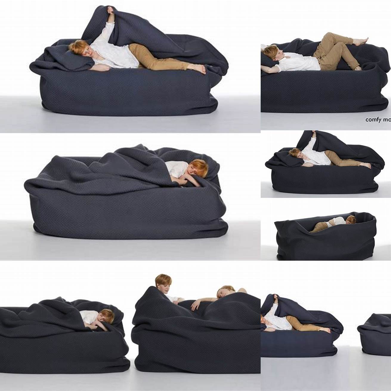 Image of the Bean Bag Bed with Built In Blanket being used by kids or teenagers