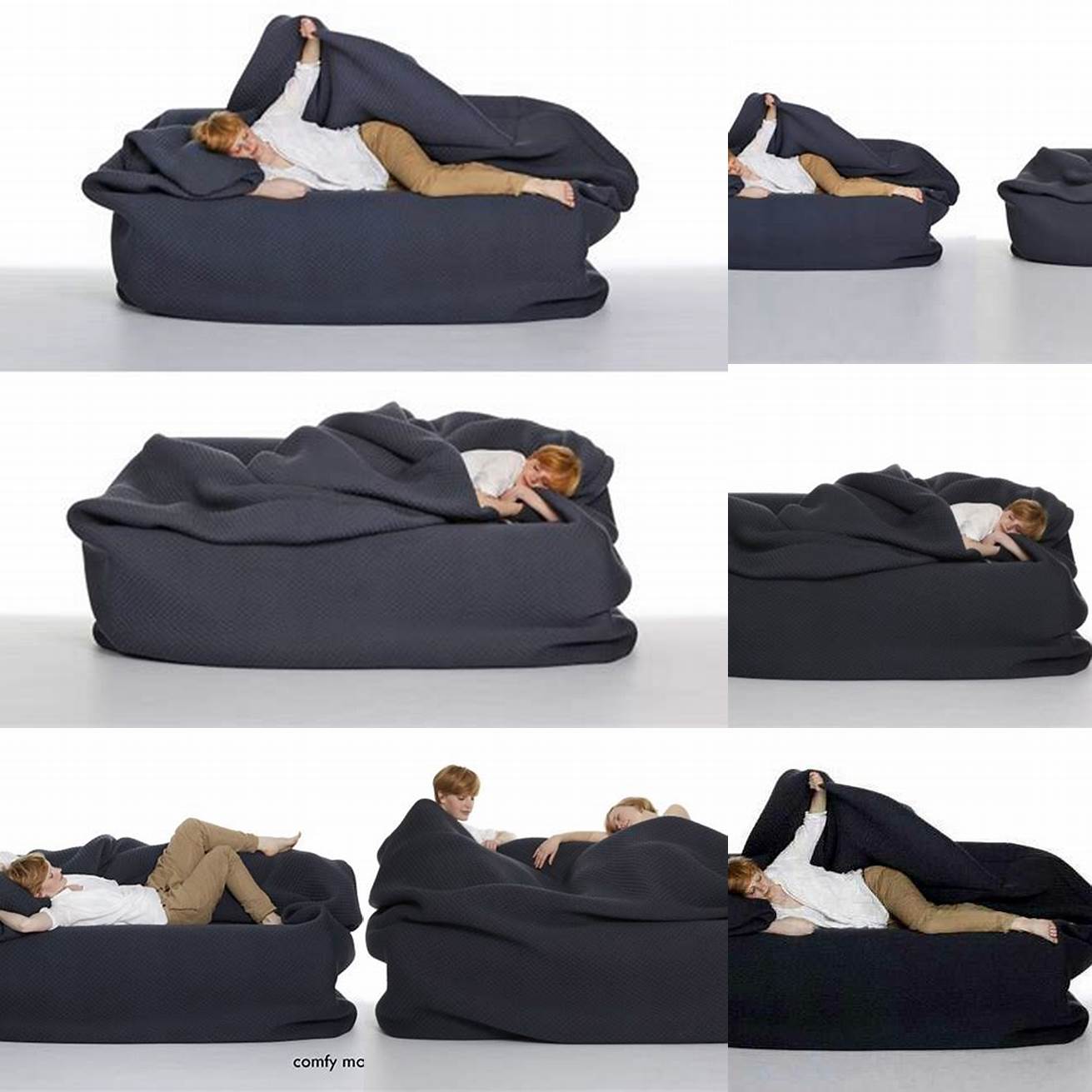 Image of the Bean Bag Bed with Built In Blanket in different colors