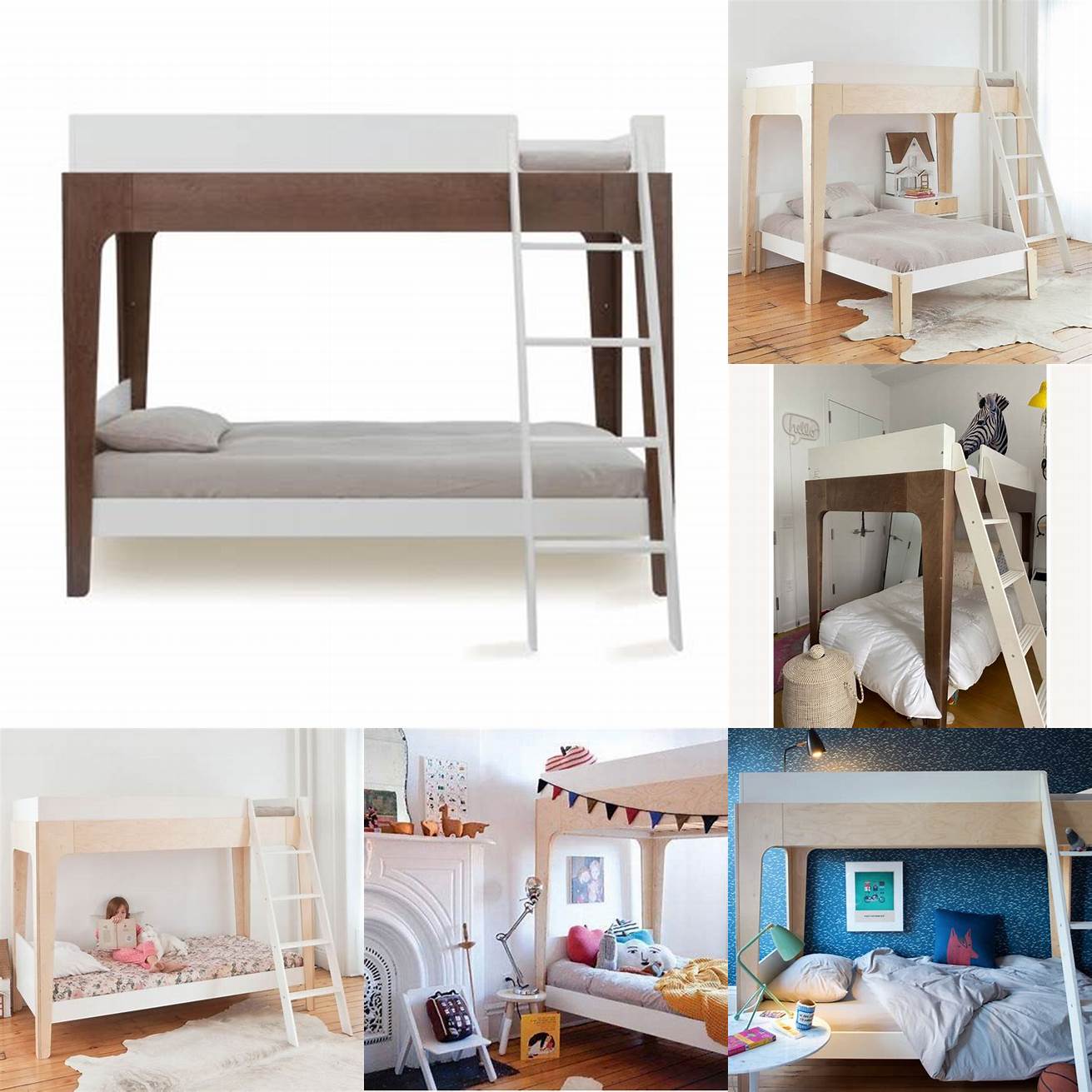 Image of the Oeuf Bunk Bed in a kids room