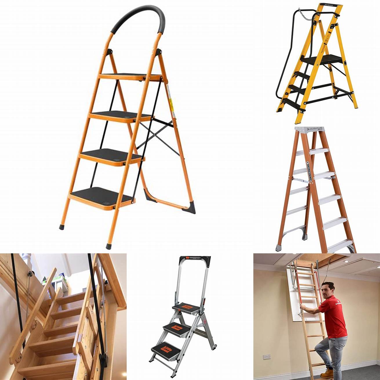 Image of the ladder with wide treads