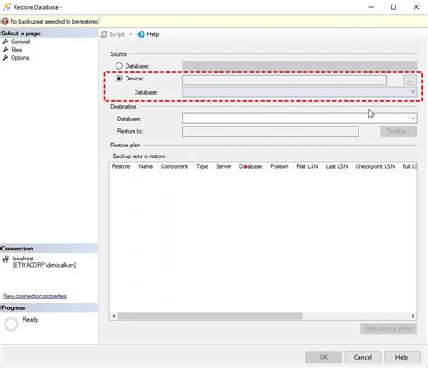 Import bak file to a database in SQL server