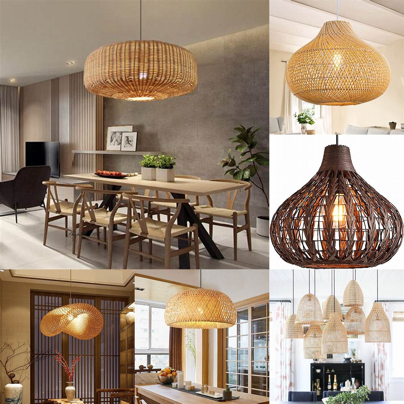 In the living room Hang a large pendant light with a woven or rattan shade above the seating area for a cozy and organic feel