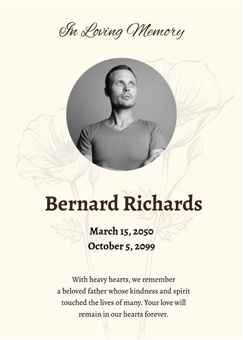 In Loving Memory Card Template